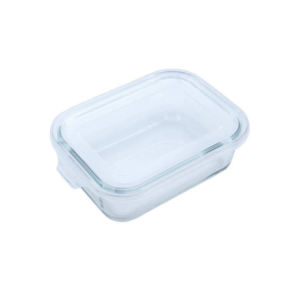 Pote de Vidro Retangular com Tampa 640ml