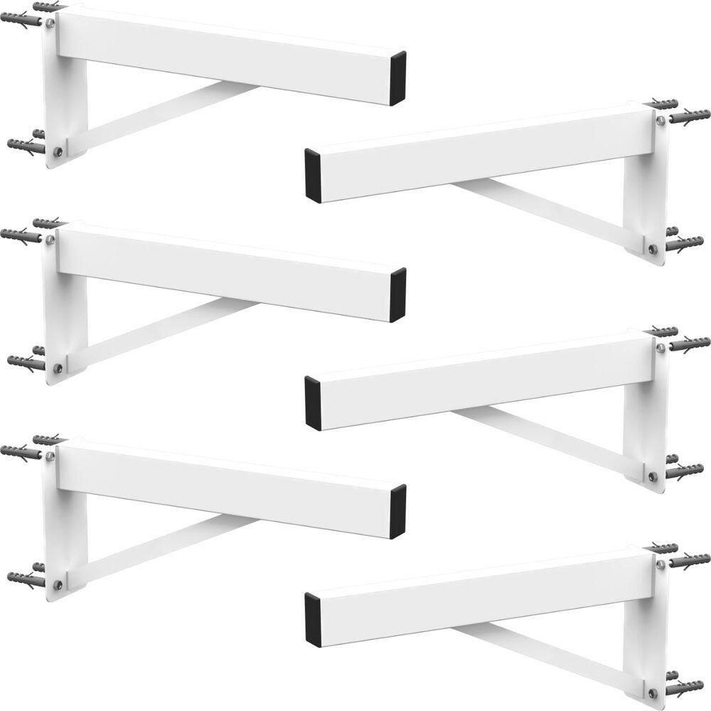 6 Suportes Pia Parafusar Bancada Aparador 30 Cm Branco