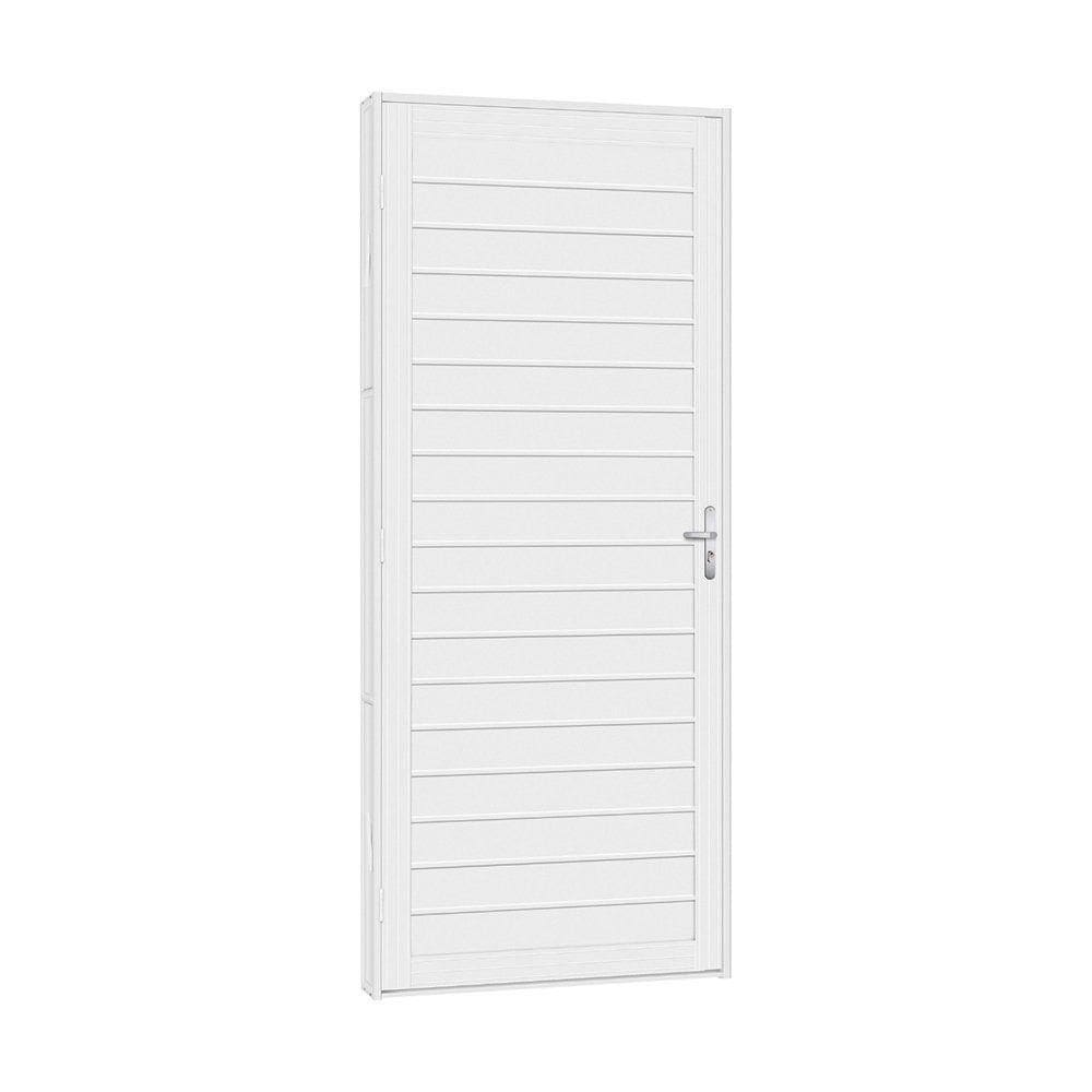 Porta De Aço Lambri Light 71x215 R120 Abertura Esquerda Branco