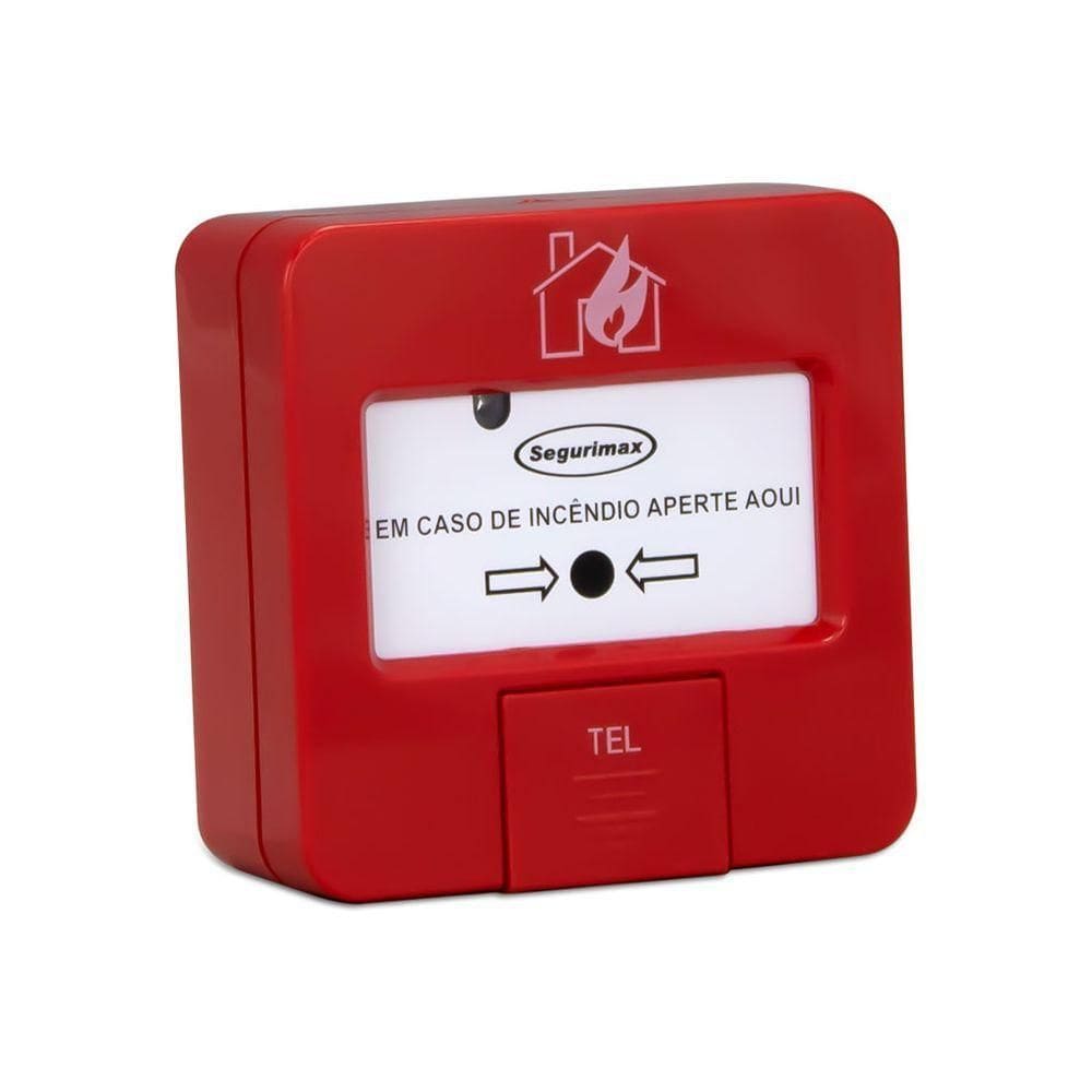 Acionador Manual Endereçável Segurimax - Led Vermelho