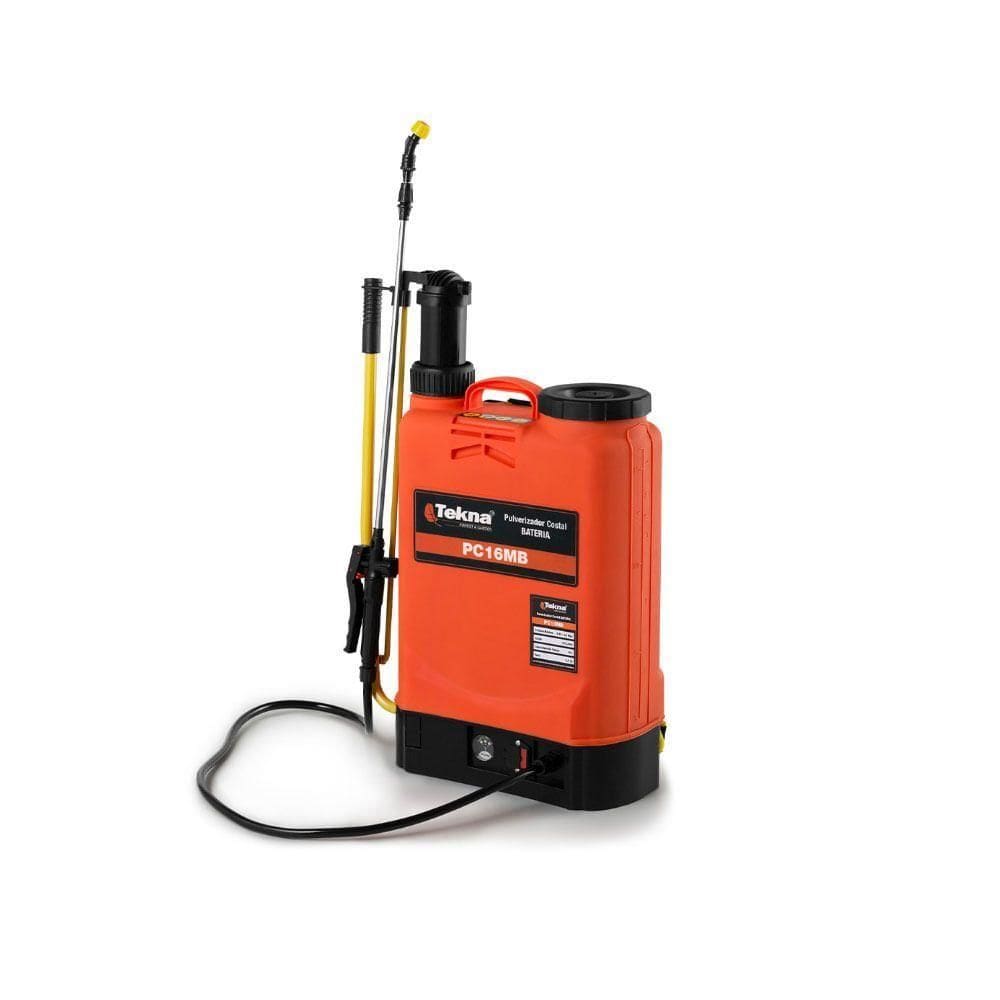 Atomizador Costal À Bateria Manual Com Tanque 16l E Kit Com 6 Bicos Bivolt Tekna