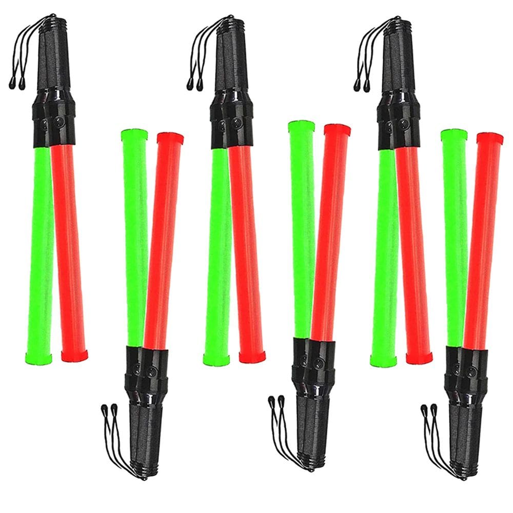 Bastao Sinalizador Led 2 Cores Kit 6 Unidades Segurança Lanterna Fluorescente Sinalizaçao Estacionamento Transito Emergencia Obra