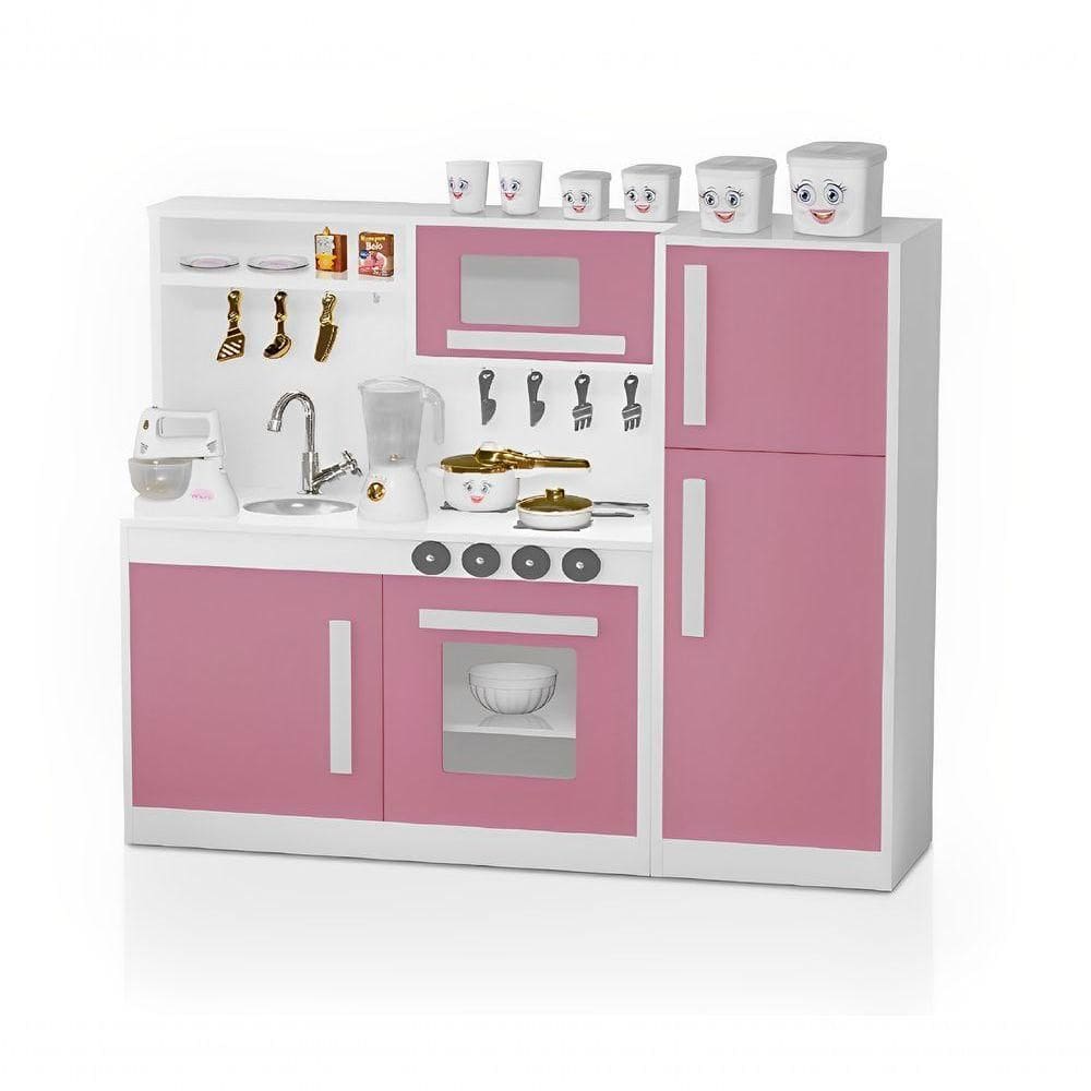 Cozinha Infantil Com Geladeira Mdf Perfeita Rosa Potente