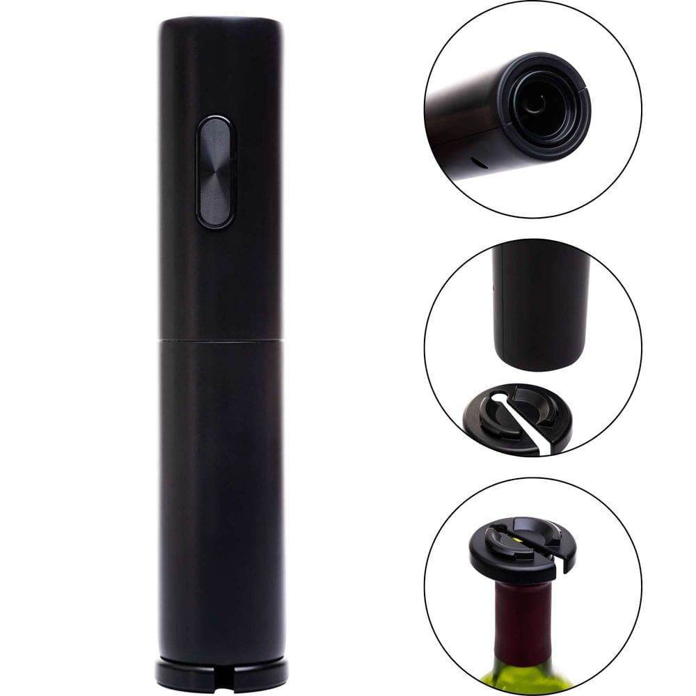 Saca-Rolhas Elétrico de Plástico Preto - Wolff