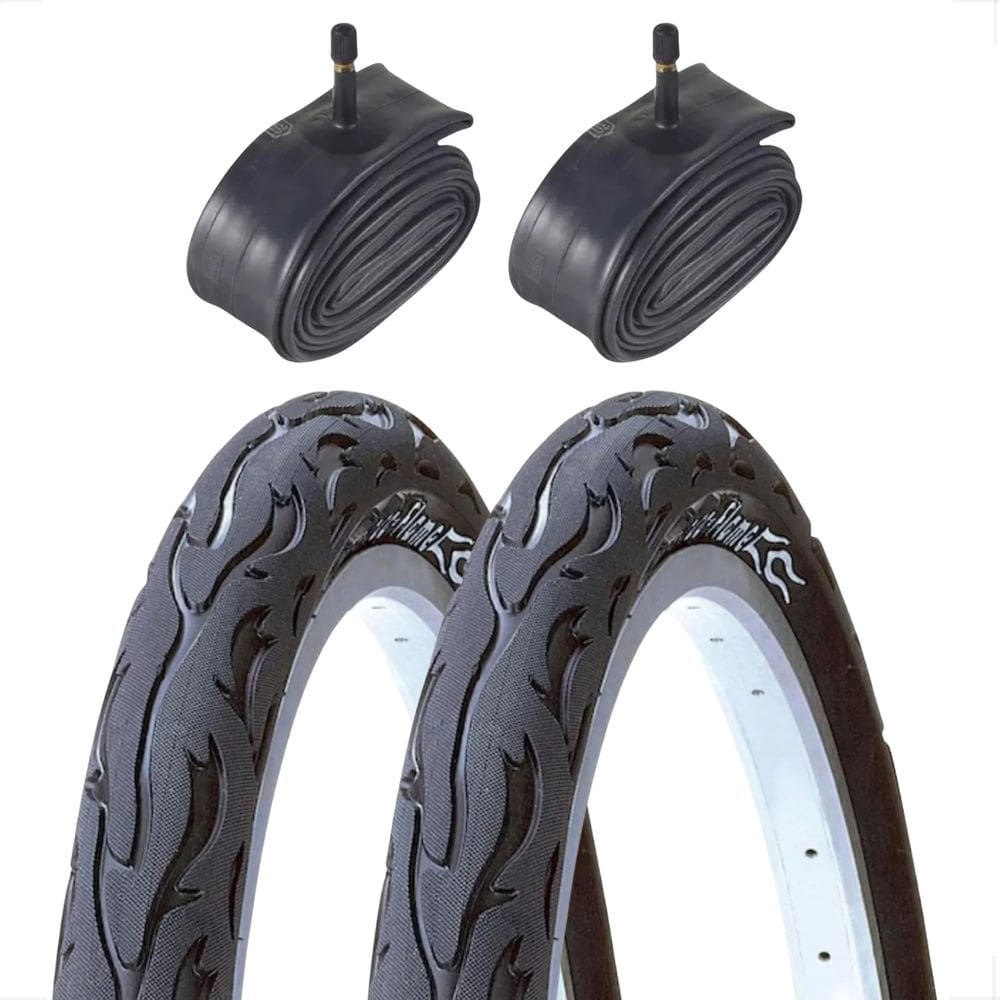 PAR Pneu Bicicleta Kenda Flame Aro 24 x 2.125 Balão + PAR camara Shiver 24 Scooter freeride manobra