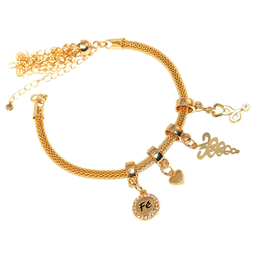 Pulseira Berloque Tratamento Fisioterapia Folheado 18k