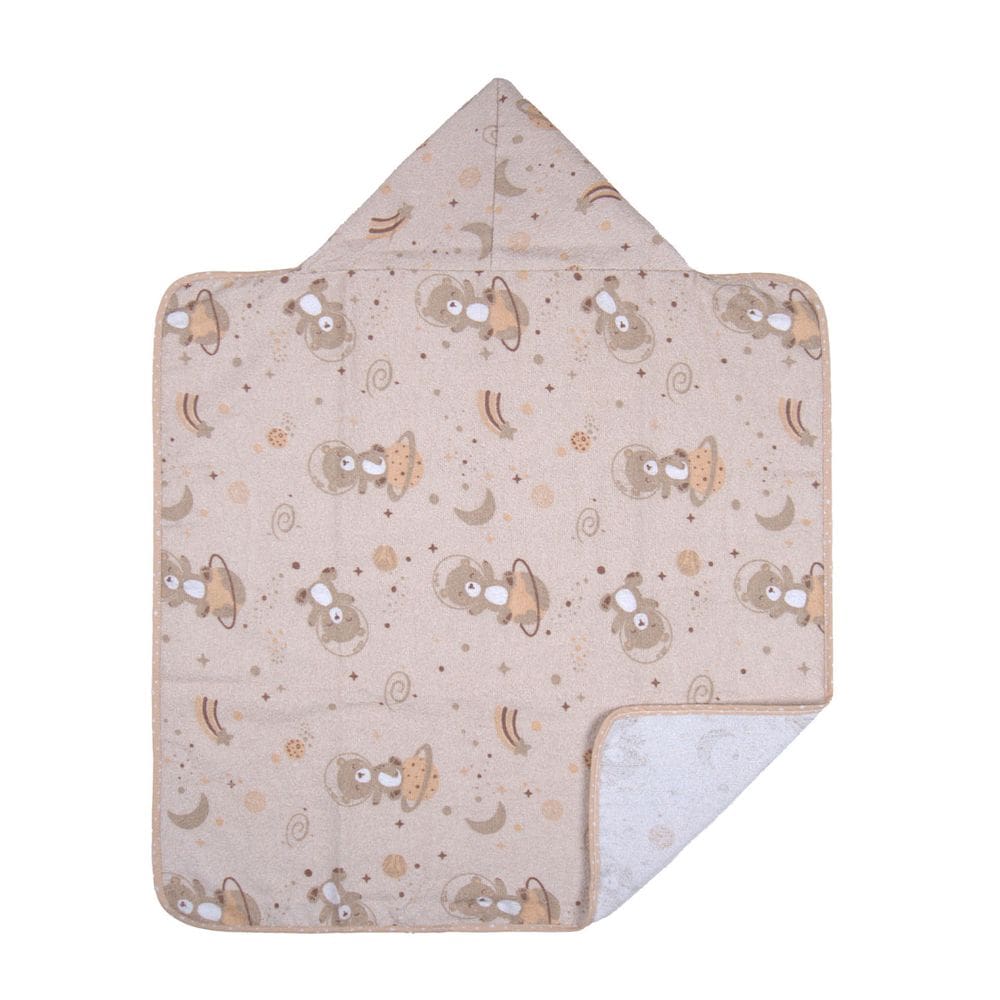 Toalha Estampada Com Capuz com Forro 68 cm x 68 cm