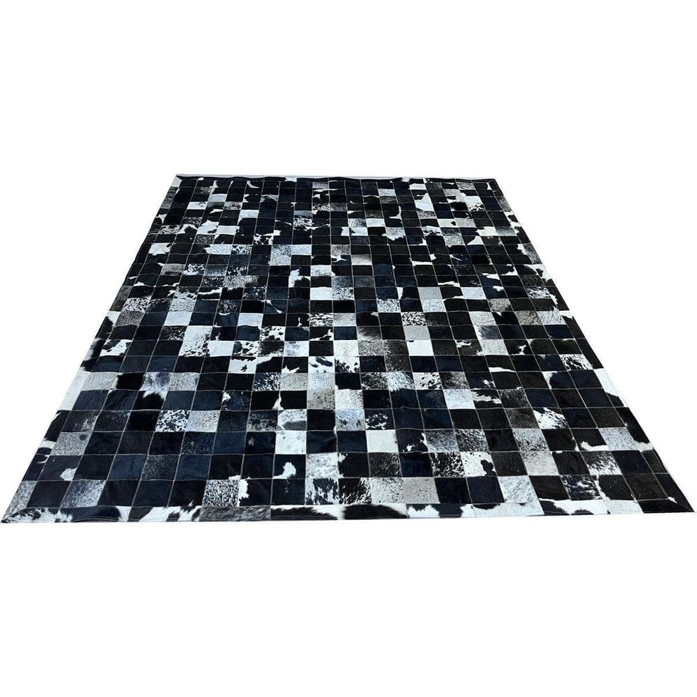 Tapete Couro Quadriculado Preto Branco 2,00X2,50 C/B Pç 10