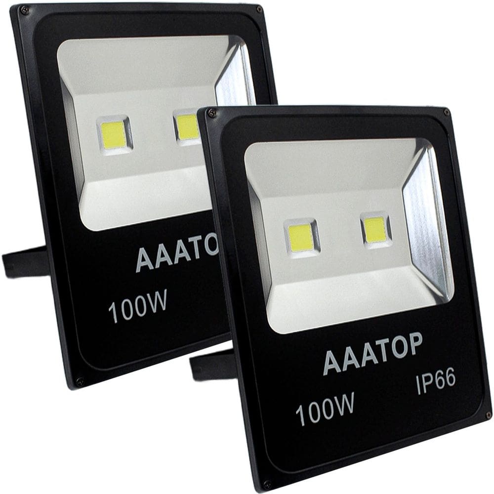 Kit 6 Refletor Led Branco Holofote Externo Jardim Muro 100w