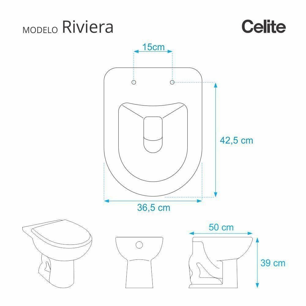 Assento Sanitario Almofadado Riviera Pergamon (bege Claro) Para Vaso Celite