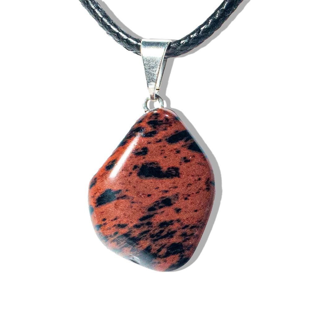 Colar Pedrinha Obsidiana Mahogany Rolado Montagem Prateado