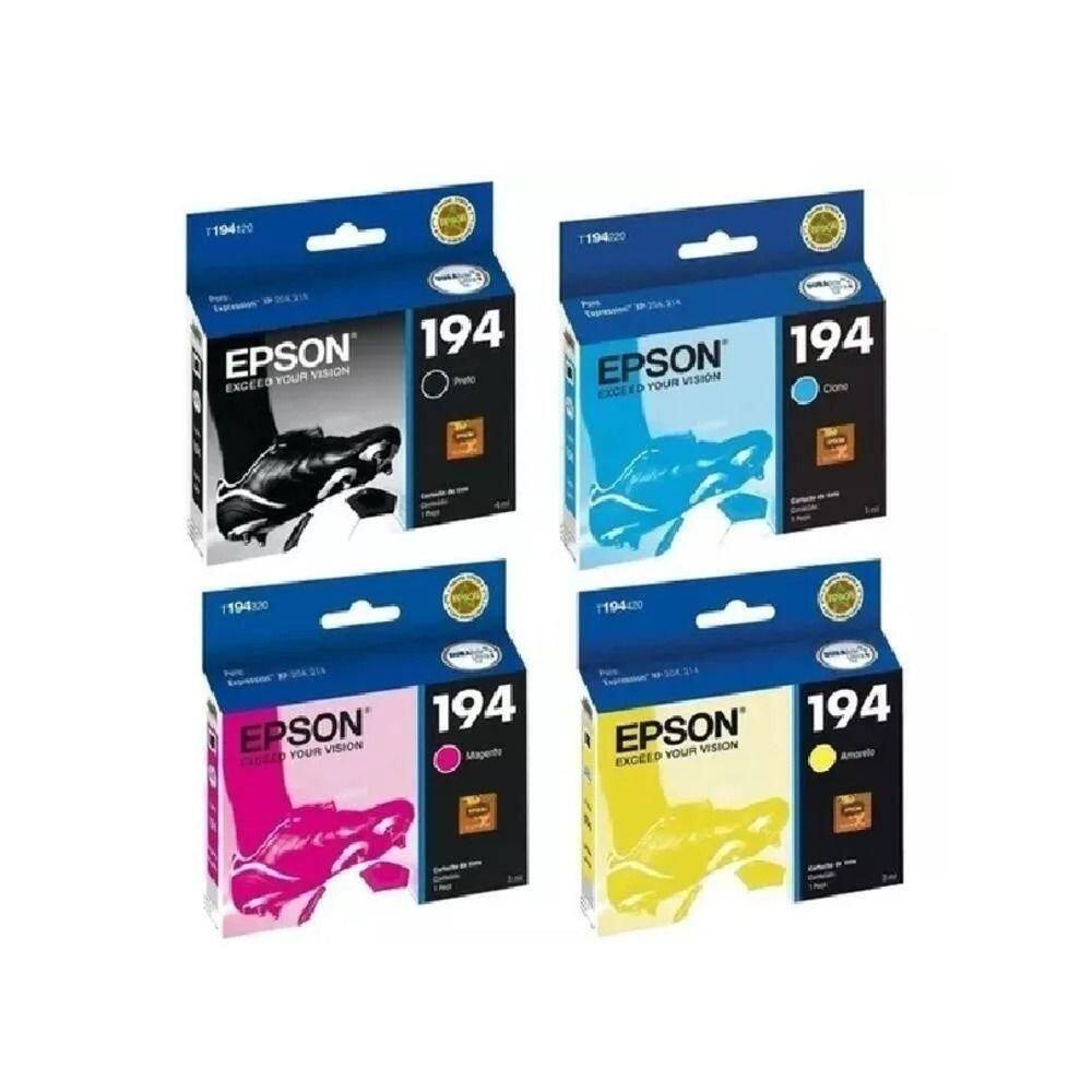 Cartucho De Tinta Epson T194 Kit 4 Cores | Expression Xp214 Xp 214 Xp204 Xp 204