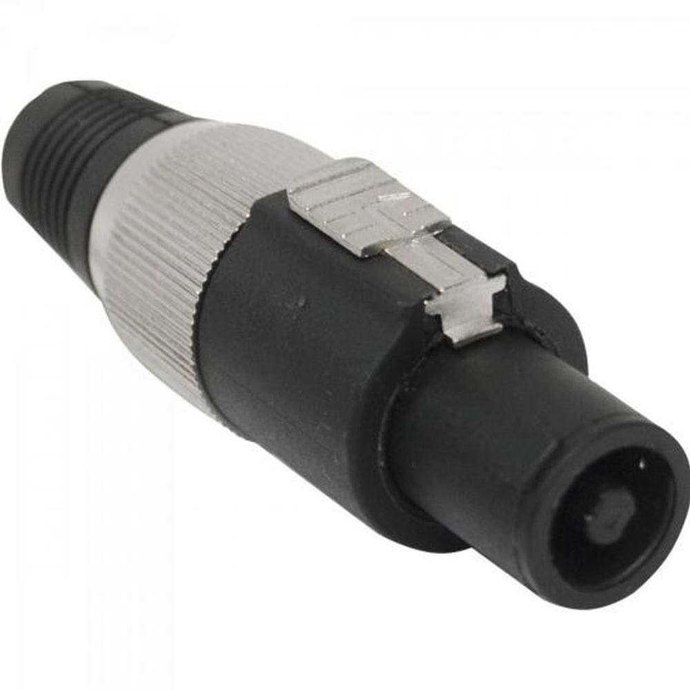 Conector Speakon De Linha Macho 4 Pólos Pgsp0004 Preto-Cinza