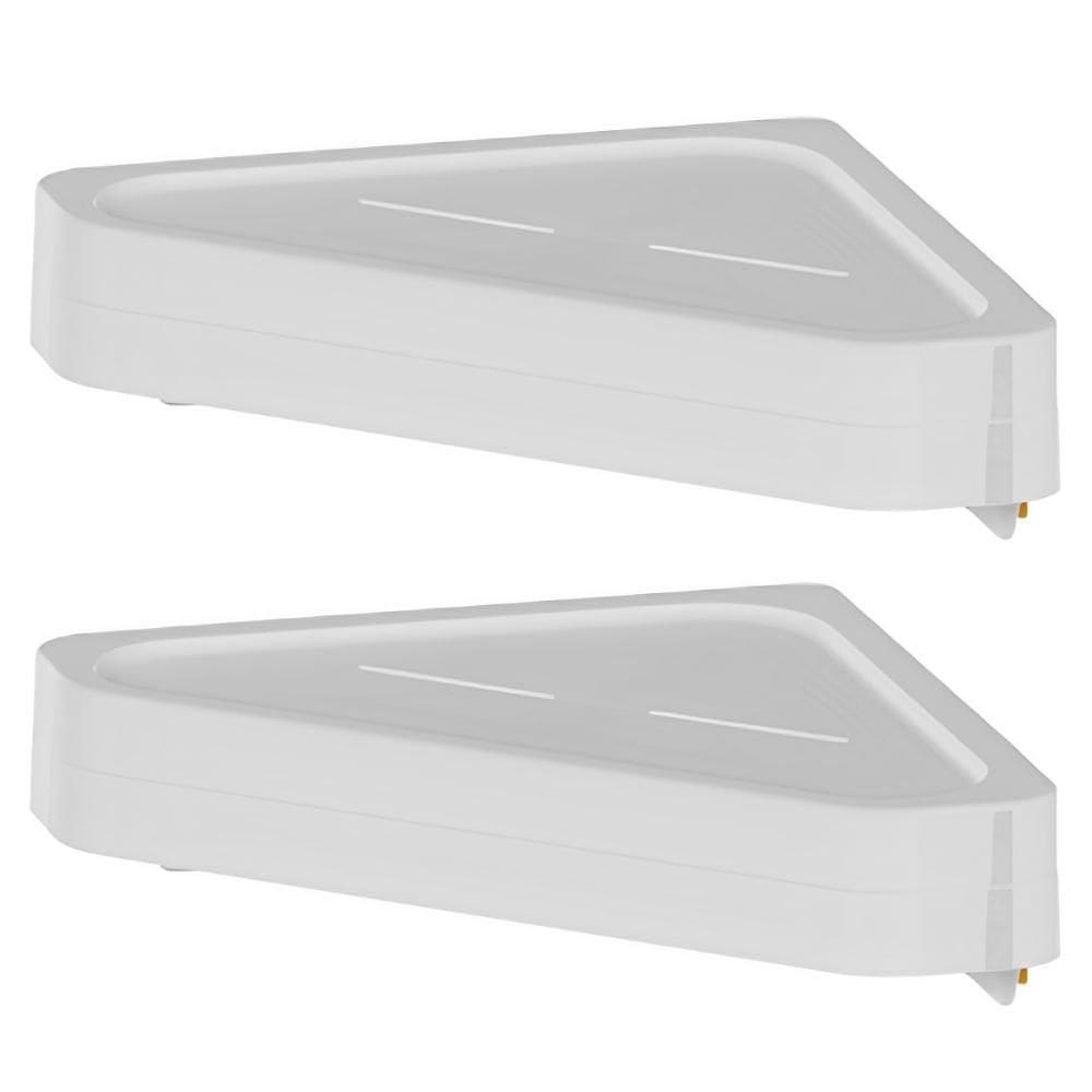 2X Prateleira De Banheiro Sabonete Shampoo Ou Eleve Branco