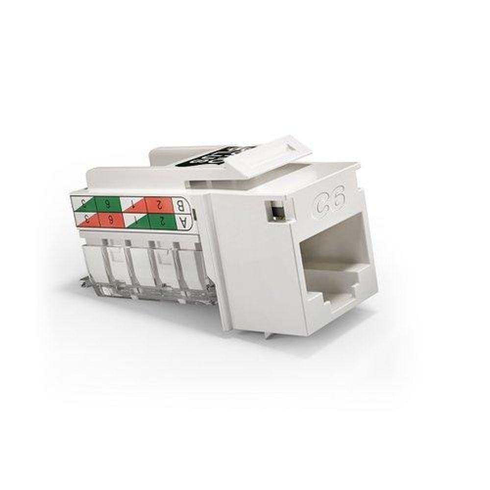 Conector Jack Femea Rj45 Cat.6 T568A-B - Branco 35050424G