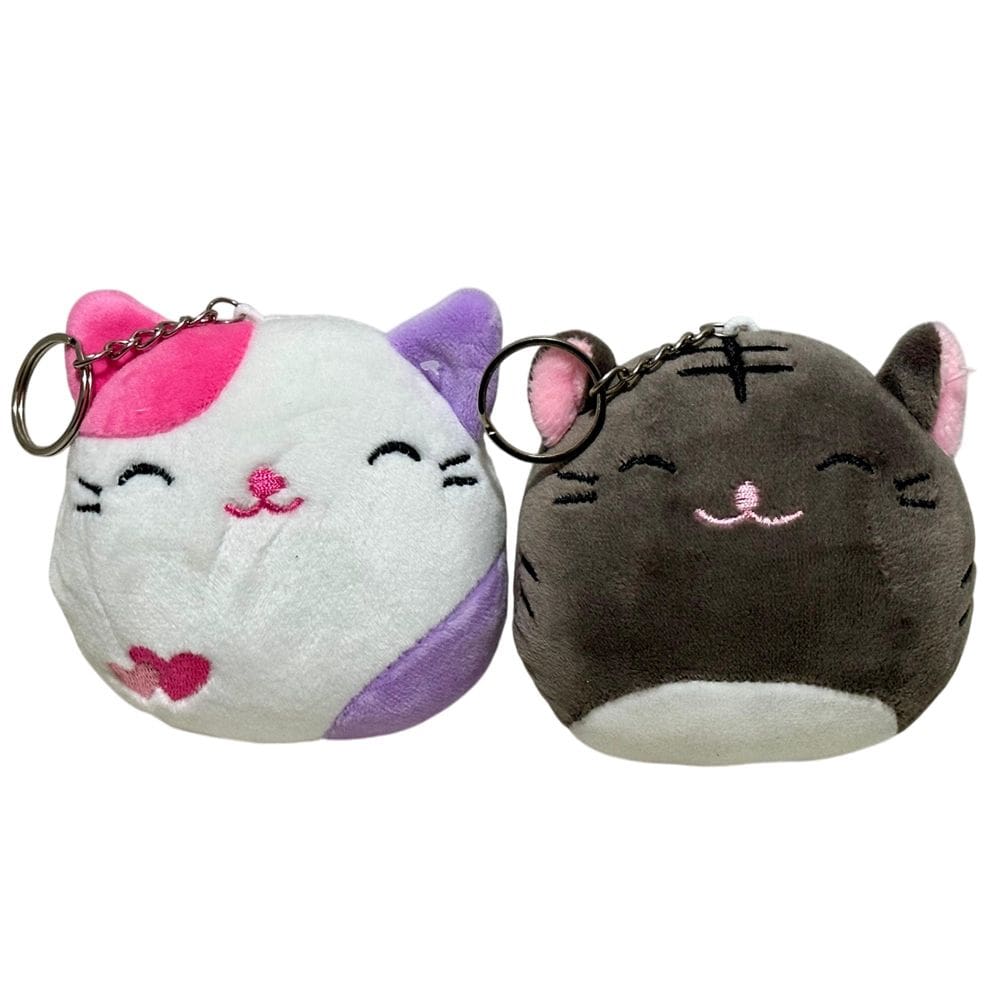 Kit 6 Mini Gato Pelucia Chaveiro Cesta Gatinha 9 cm
