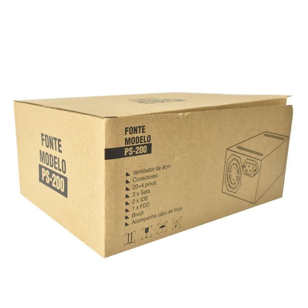 Fonte Evus Ps-200 200w 20-24p 2 Sata Com Caixa