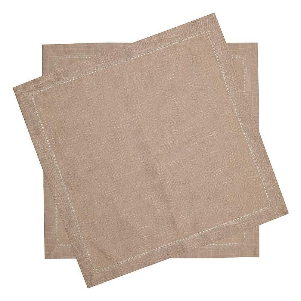 Conjunto Com 2 Guardanapos Ponto Ajour Taupe