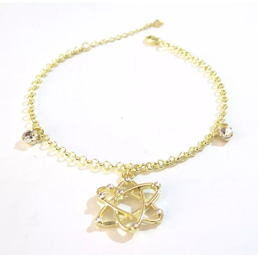 Pulseira Profissão Química Belíssima Folheado A Ouro 18k