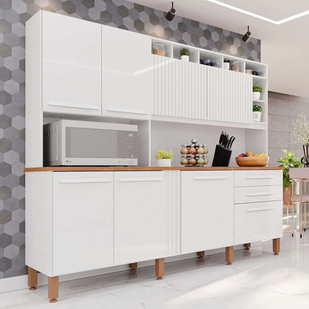 Cozinha Compacta 200cm X 210cm Millena Yescasa Branco