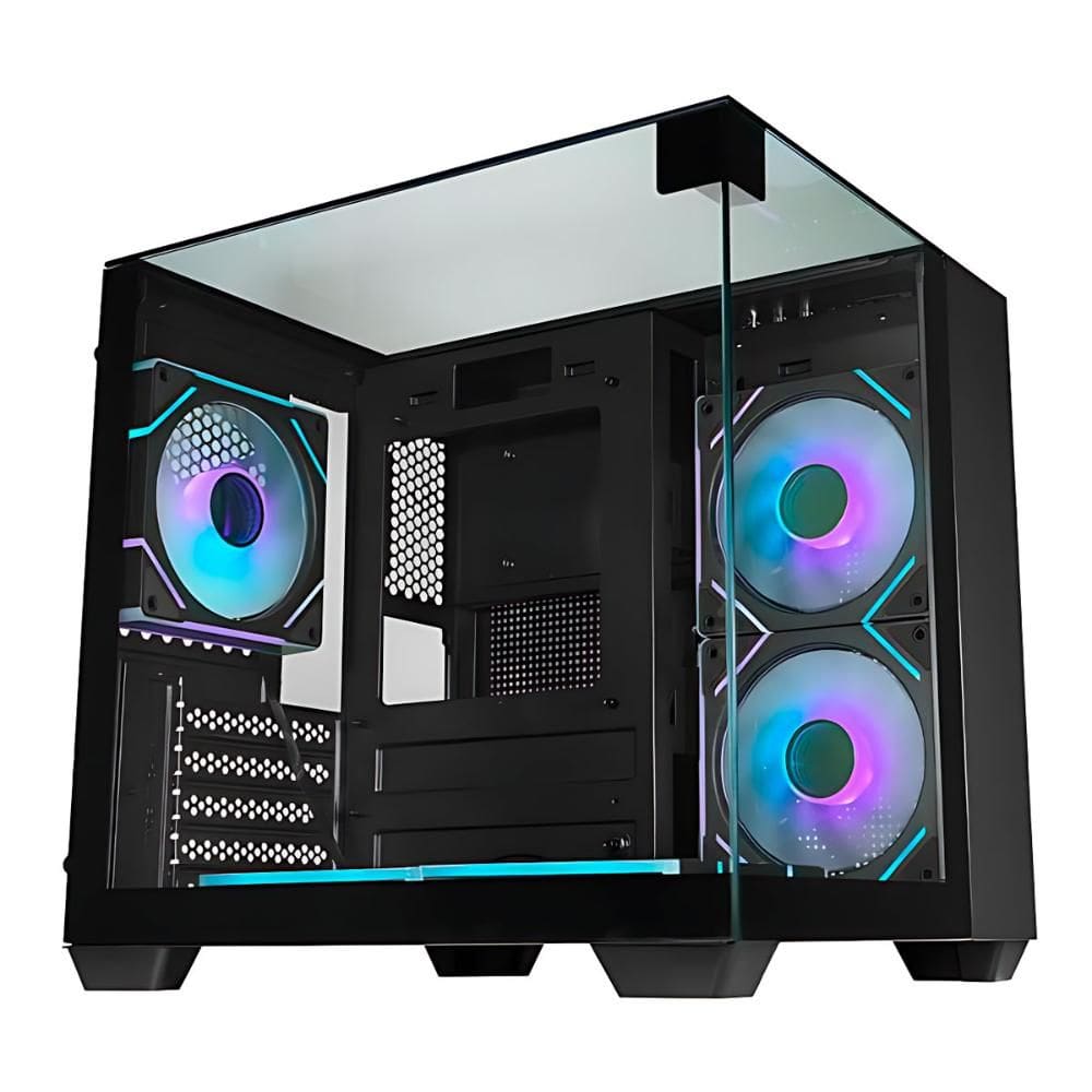 Gabinete Gamer Aquário K-Mex Visão Infinita 2 - Vidro Temperado - M-ATX - Preto - CG01X2RH001CB0X