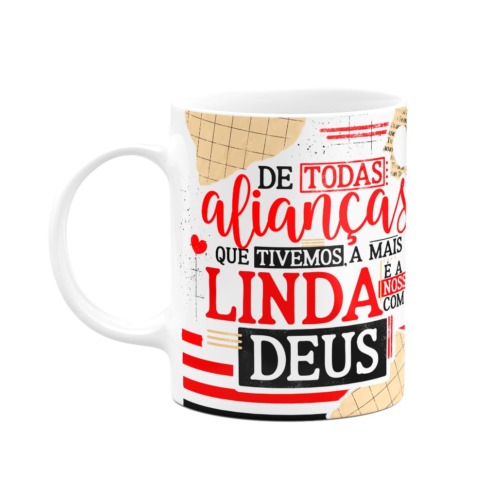 Caneca Namorados Laços - Nossa aliança mais linda
