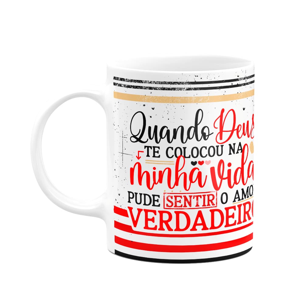 Caneca Namorados Laços - O amor verdadeiro de Deus