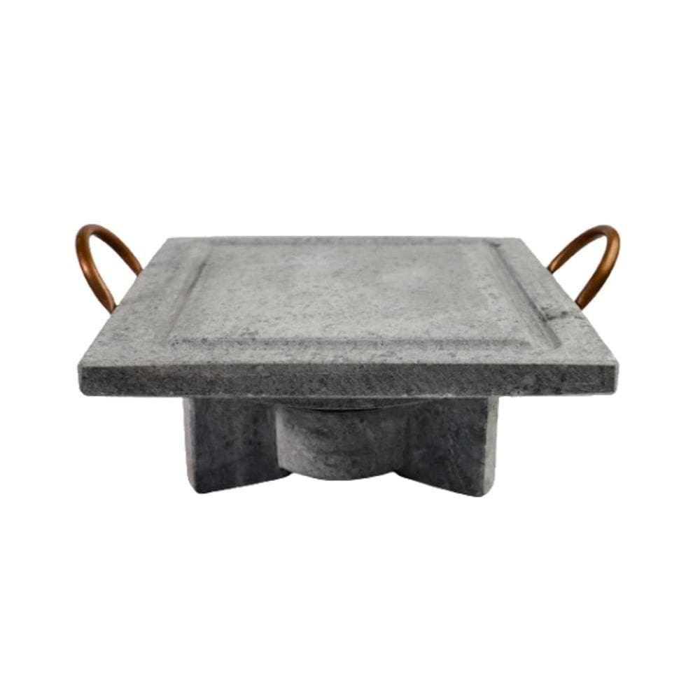 Fogareiro Réchaud G E Chapa Quadrada 25X25Cm Pedra Sabão.