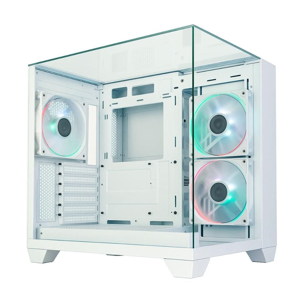 Gabinete Gamer Aquário K-Mex Visão Infinita 2 - Vidro Temperado - M-ATX - Branco - CGW1X2RH002CB0X
