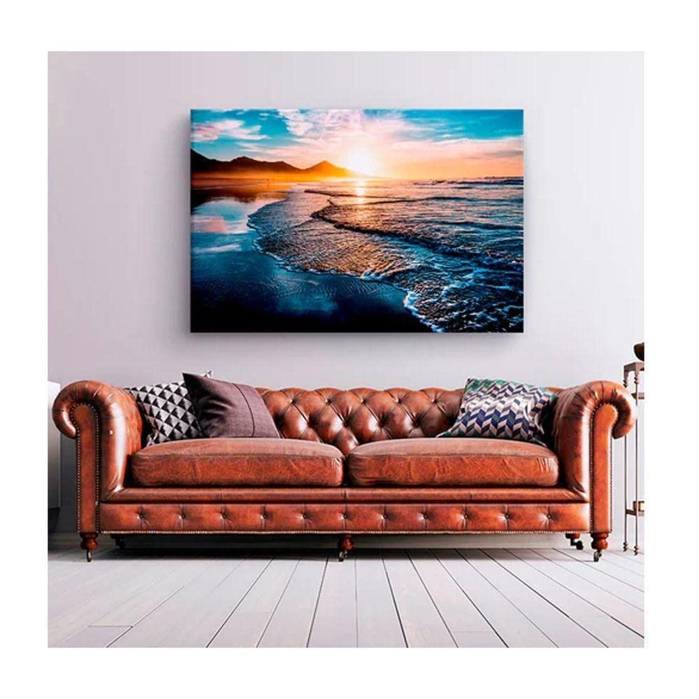 Quadro Paisagens e Natureza Amazing Beautiful Sunset C- Moldura Preta Tamanho 120 X 80cm