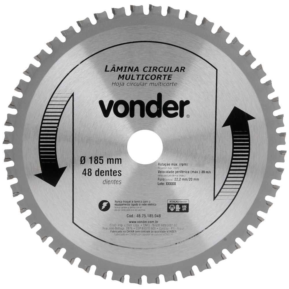 Lâmina de Serra Circular Multicorte 185X20X48D 4675185048 Vonder