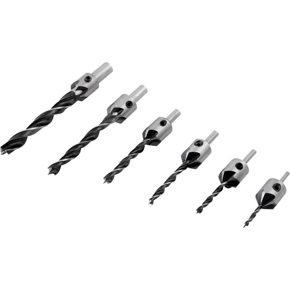 Jogo de Brocas 3 pontas Com Escareador 3,0 a 10,0mm 7 Peças Vonder