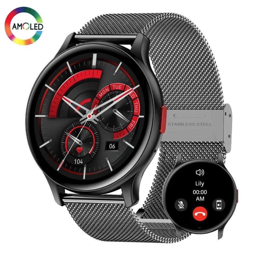 Relógio Inteligente 1.43 Polegadas Amoled Senbono Max 11 Aço Preto