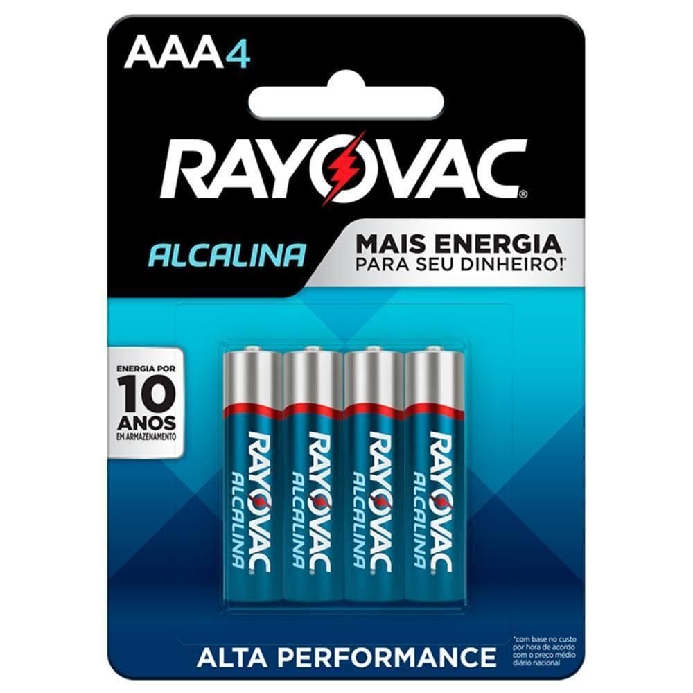 4 Pilhas Alcalinas Aaa Rayovac [f108]