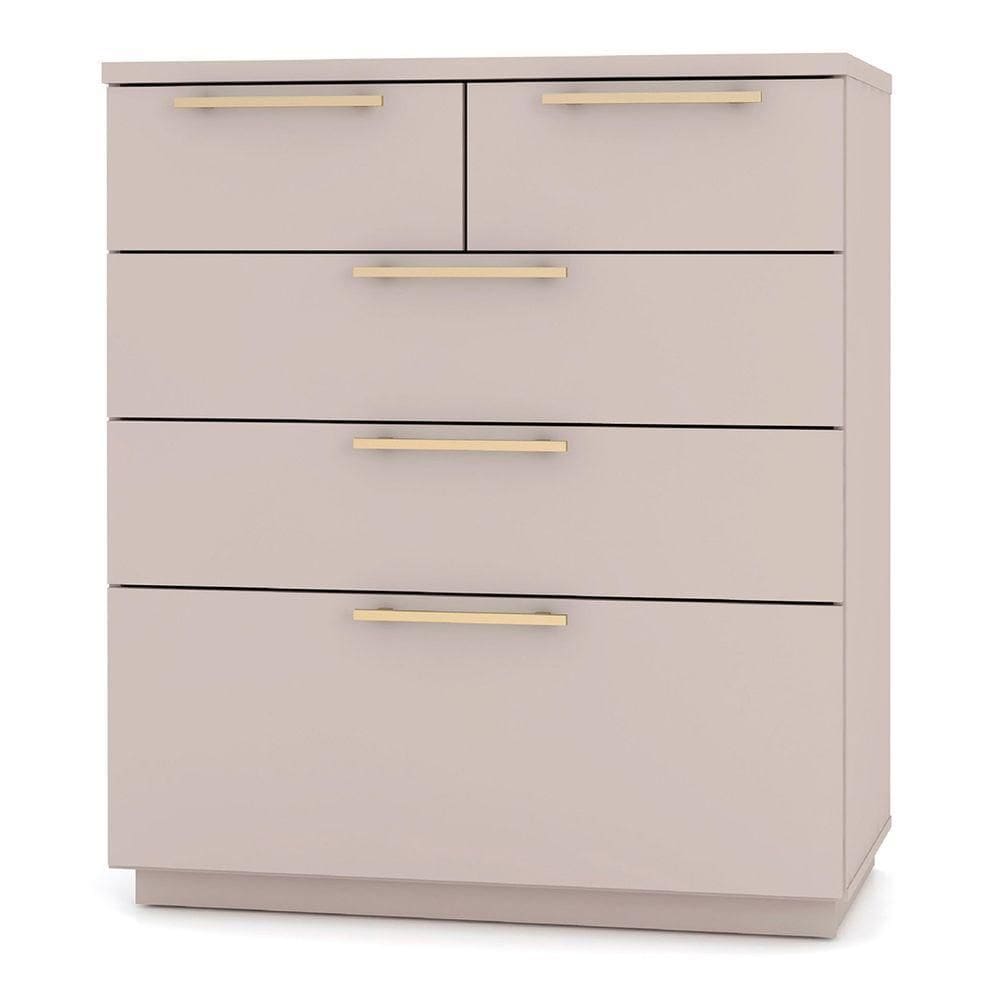 Cômoda Para Quarto 5 Gavetas 90cm Dubai Alasca - Vila Rica