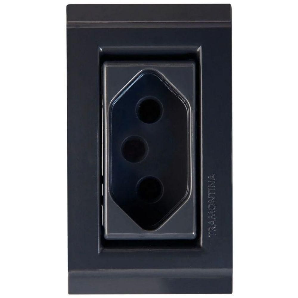 Conjunto Para Móvel 1 Tomada 2p+t 10 A Tramontina Liz Grafite