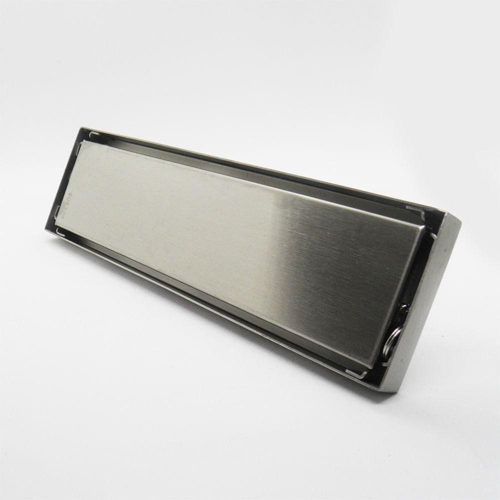 Ralo Invisivel Linear 30cm Inox Canto Anti Odor Anti Insetos Tampa Banheiro
