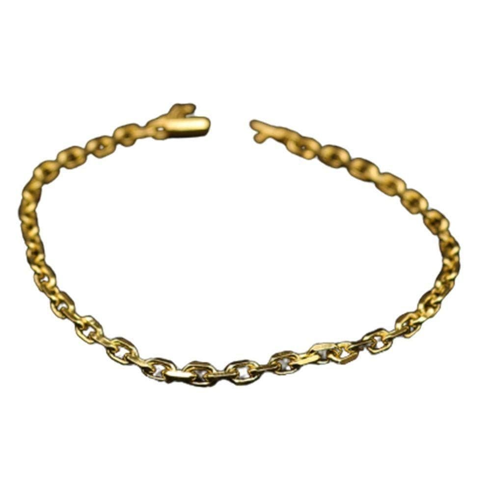 Pulseira Cadeado Quina 4mm Moeda Antiga