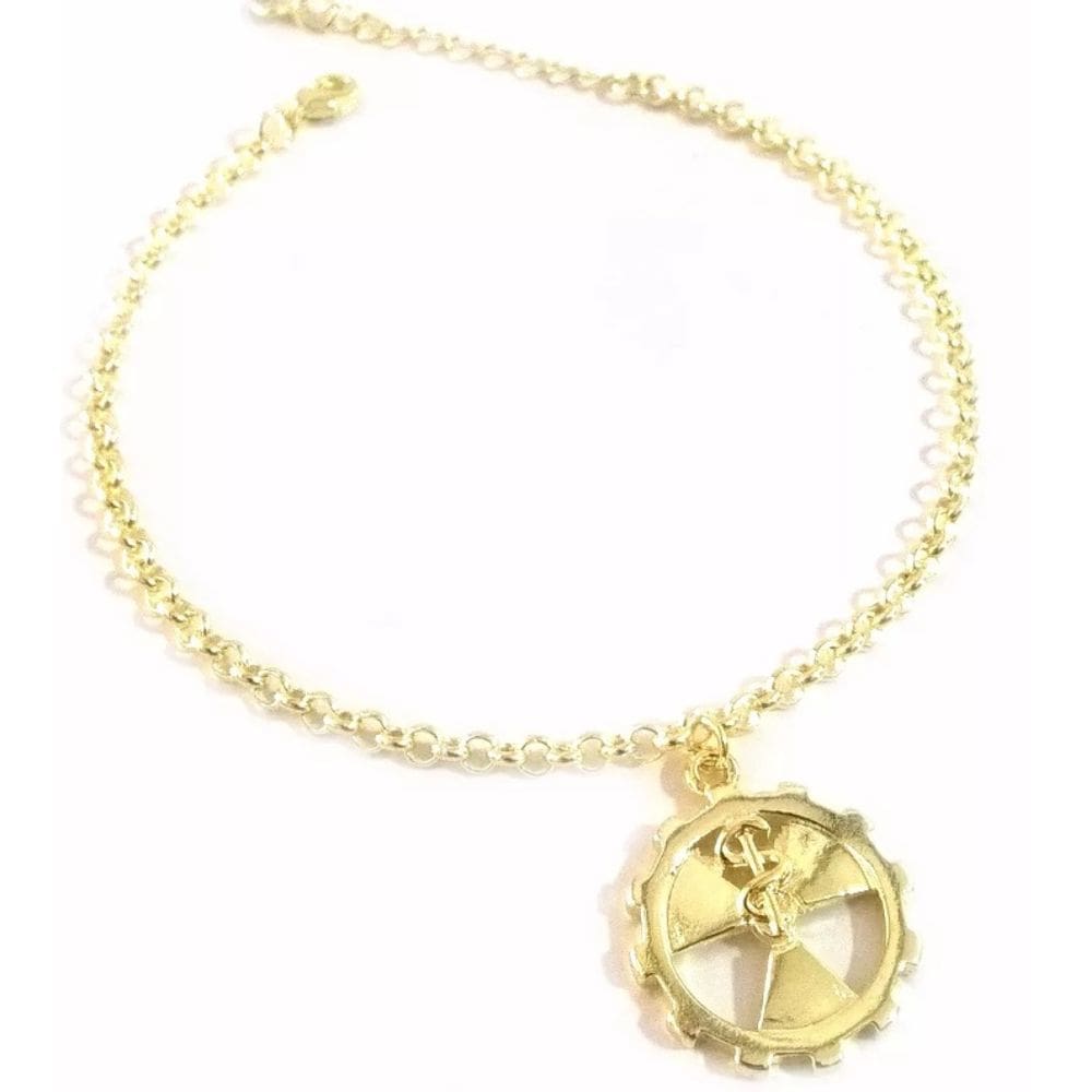 Pulseira Radiologia Radiólogo Folheado A Ouro 18k