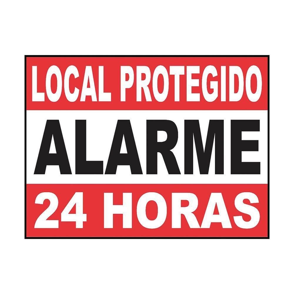 Placa De Aluminio "Local Protegido Alarme" 13x18