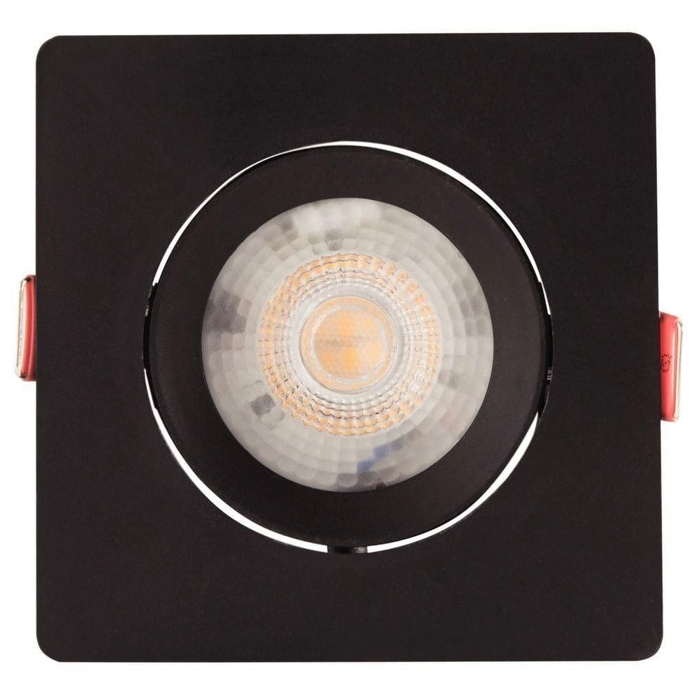 Spot Led Tramontina Quadrado 3k 3000k Preto Luz Amarela Tramontina