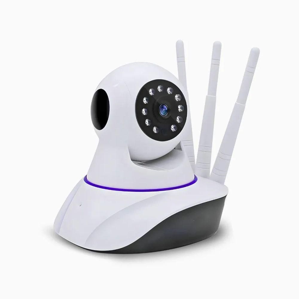 Câmera Ip Sem Fio 360° 3 Antenas Hd Wifi Visão Noturna Alarme