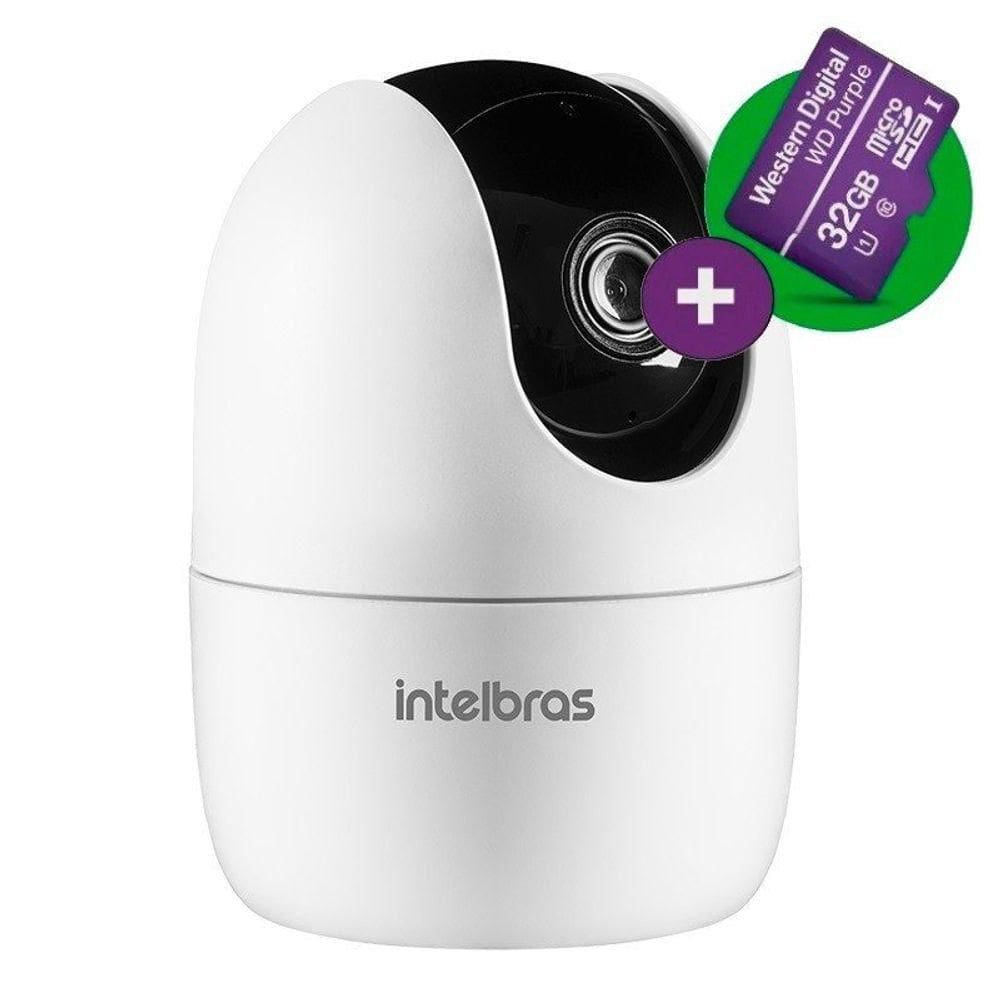 Câmera De Segurança Wi-fi 360° Intelbras Ip Full Hd Com Cartão 32gb | Im4 C 2mp - 1080p