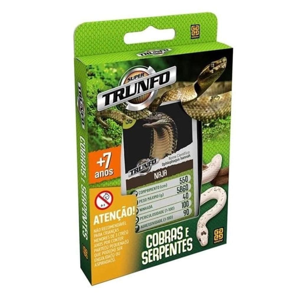 Jogo Super Trunfo - Grow - Cobras E Serpentes
