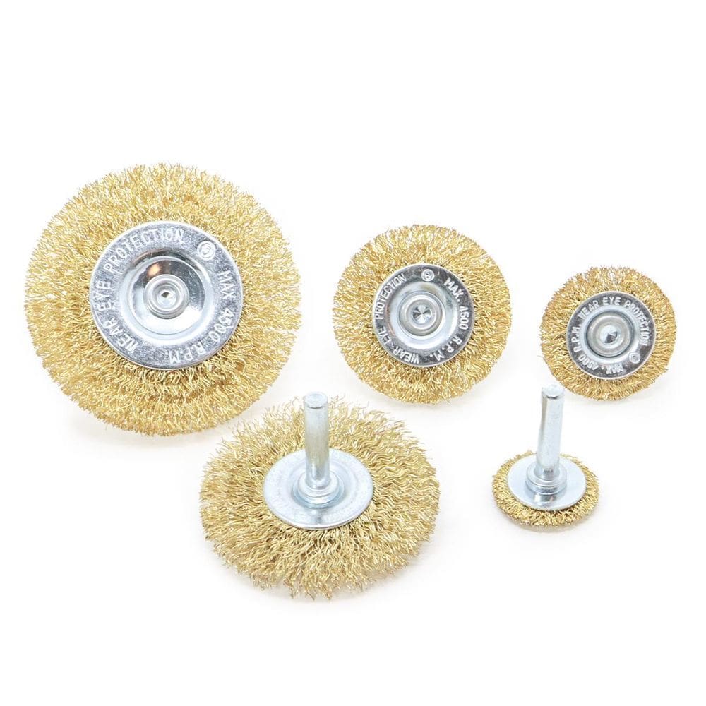 Conjunto 5 Escovas Circular Aço 1/4 - Limpeza e Remoção