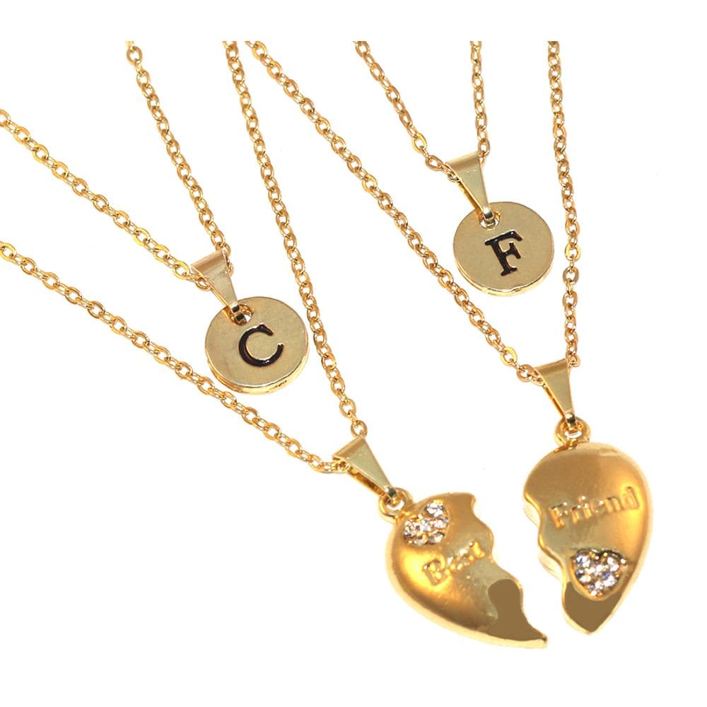 Colar Cordão Amizade Best Friends Inicial Folheado Ouro 18k