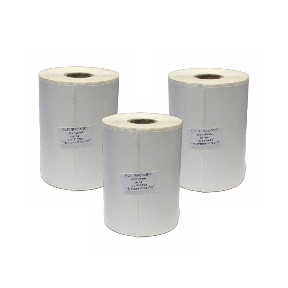 Kit 3 Etiqueta Adesiva Térmica Zebra Ecommerce 100X150Mm