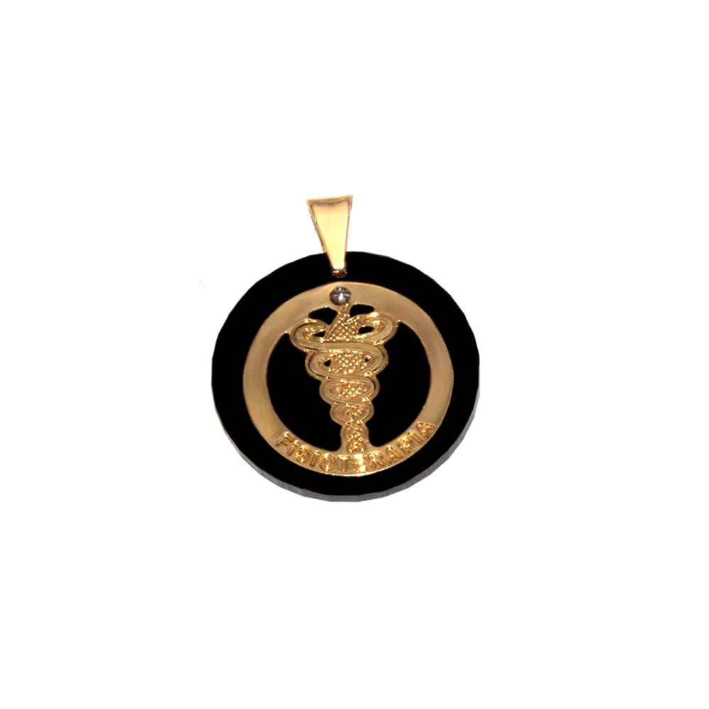 Pingente Curso Profissão Fisioterapia Folheado Ouro 18k