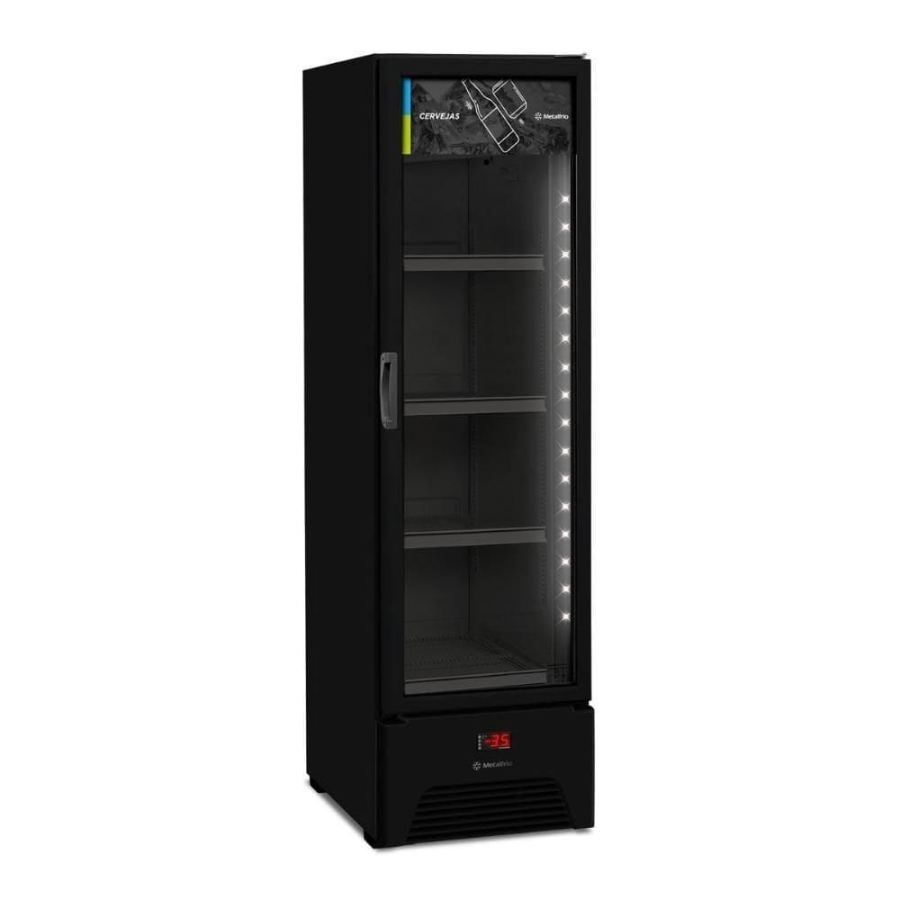 Cervejeira Expositor Visa Cooler Vertical 127v Porta Vidro 287l Vn28ah All Black Metalfrio 127v