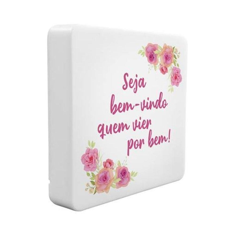 Luminária Box Slim Bem Vindo Usb
